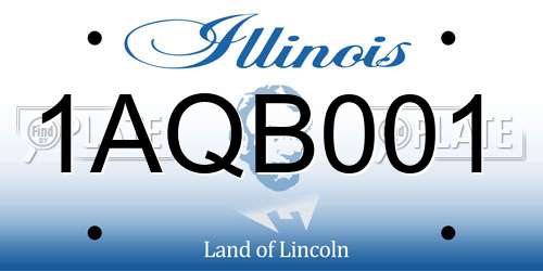 1AQB001 Illinois License Plate