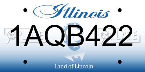 1AQB422 Illinois License Plate
