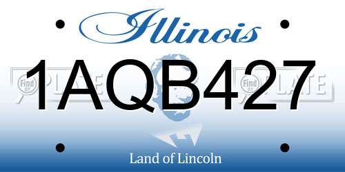 1AQB427 Illinois License Plate