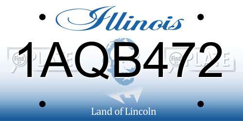 1AQB472 Illinois License Plate