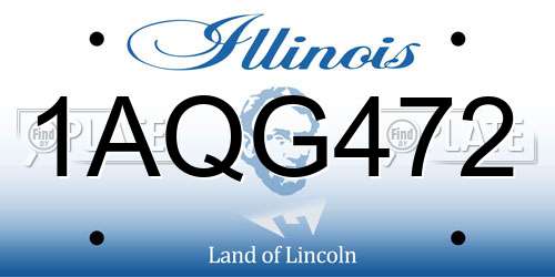 1AQG472 Illinois License Plate