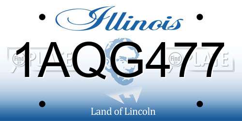 1AQG477 Illinois License Plate