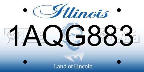 1AQG883 Illinois License Plate