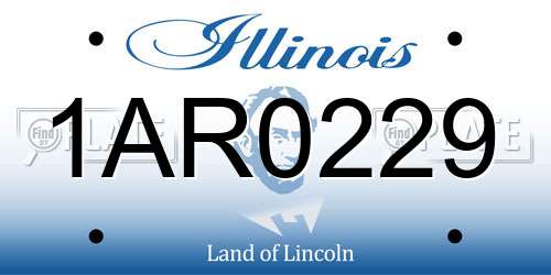 1AR0229 Illinois License Plate