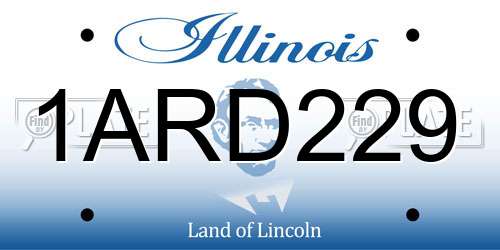 1ARD229 Illinois License Plate