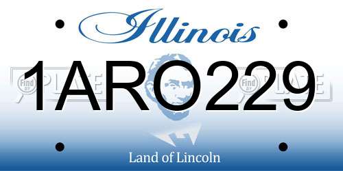 1ARO229 Illinois License Plate