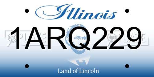 1ARQ229 Illinois License Plate