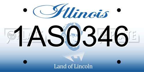 1AS0346 Illinois License Plate