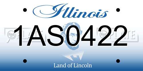 1AS0422 Illinois License Plate