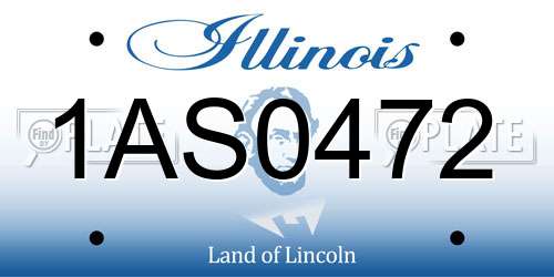 1AS0472 Illinois License Plate