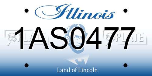 1AS0477 Illinois License Plate