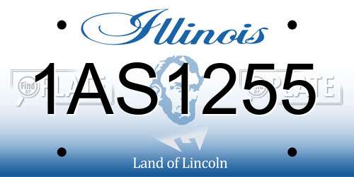 1AS1255 Illinois License Plate