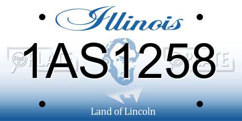 1AS1258 Illinois License Plate
