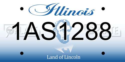 1AS1288 Illinois License Plate