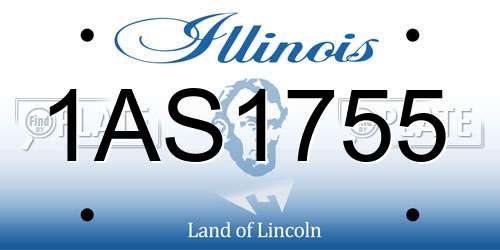 1AS1755 Illinois License Plate