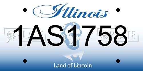 1AS1758 Illinois License Plate
