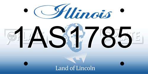 1AS1785 Illinois License Plate