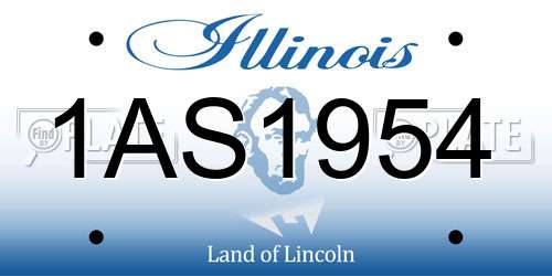 1AS1954 Illinois License Plate