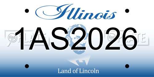 1AS2026 Illinois License Plate