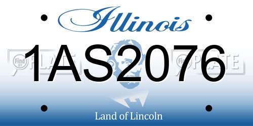 1AS2076 Illinois License Plate