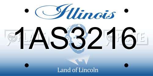 1AS3216 Illinois License Plate