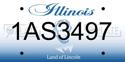 1AS3497 Illinois License Plate