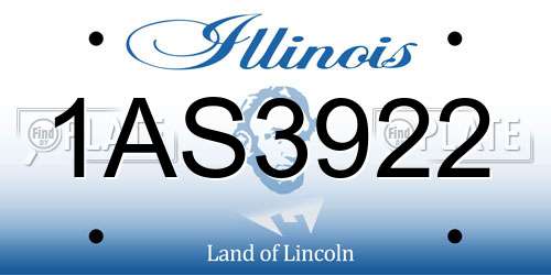 1AS3922 Illinois License Plate