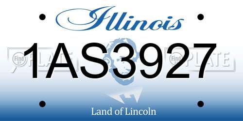 1AS3927 Illinois License Plate
