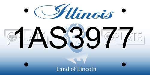 1AS3977 Illinois License Plate