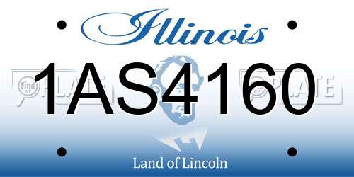 1AS4160 Illinois License Plate