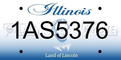 1AS5376 Illinois License Plate
