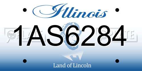 1AS6284 Illinois License Plate