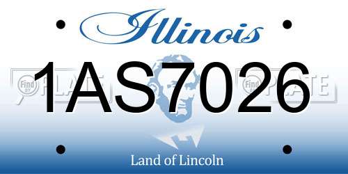 1AS7026 Illinois License Plate