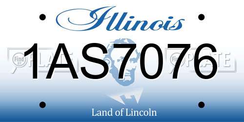 1AS7076 Illinois License Plate