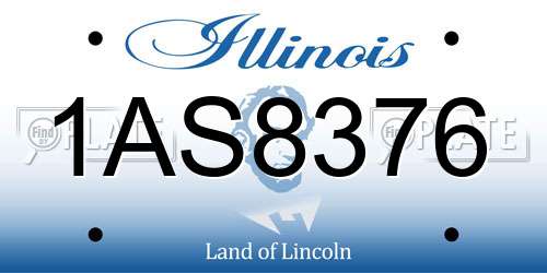 1AS8376 Illinois License Plate