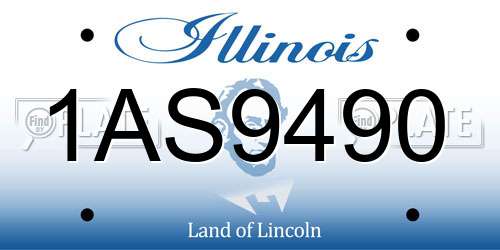1AS9490 Illinois License Plate