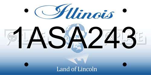 1ASA243 Illinois License Plate