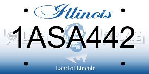 1ASA442 Illinois License Plate