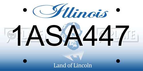 1ASA447 Illinois License Plate