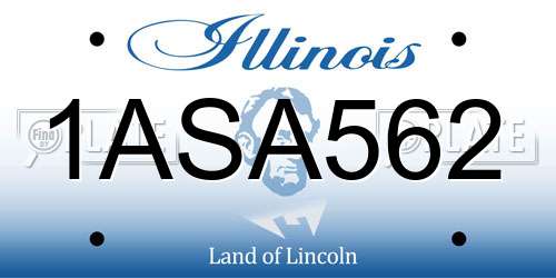 1ASA562 Illinois License Plate