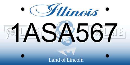 1ASA567 Illinois License Plate