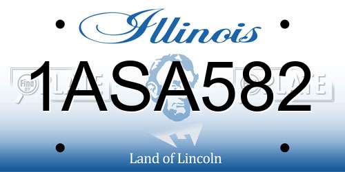 1ASA582 Illinois License Plate