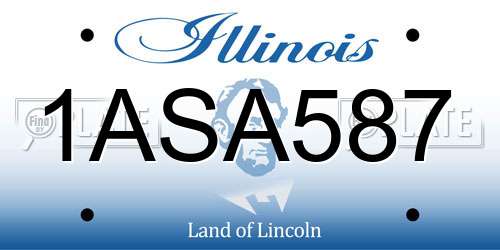 1ASA587 Illinois License Plate