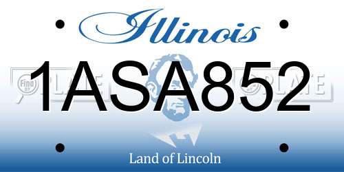 1ASA852 Illinois License Plate