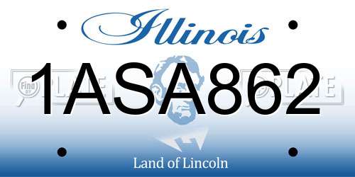 1ASA862 Illinois License Plate