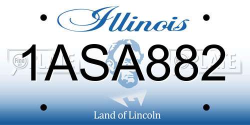 1ASA882 Illinois License Plate