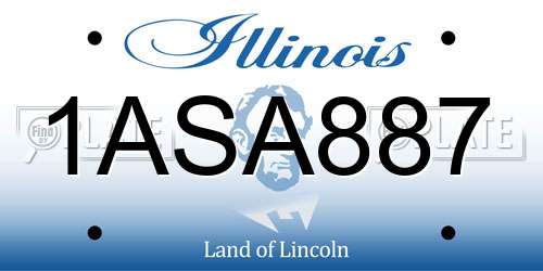 1ASA887 Illinois License Plate