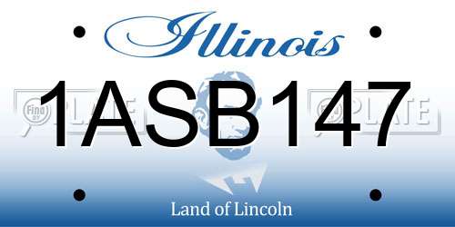 1ASB147 Illinois License Plate