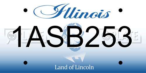 1ASB253 Illinois License Plate