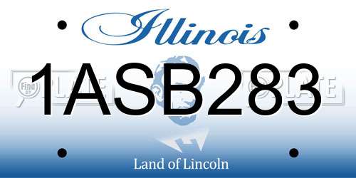 1ASB283 Illinois License Plate